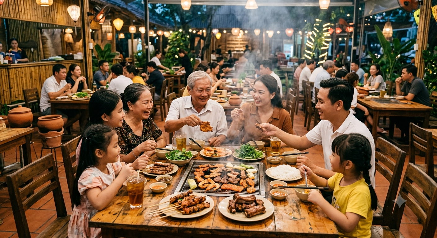 Lý do Làng Nướng Thơm trở thành điểm hẹn quen thuộc của các gia đình