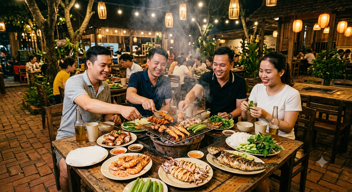 Bí quyết gọi món nướng không bị dư thừa tại Làng Nướng Thơm